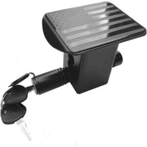 American Flag Metal Trailer Hitch Cover for 2 inch Receivers with Lock